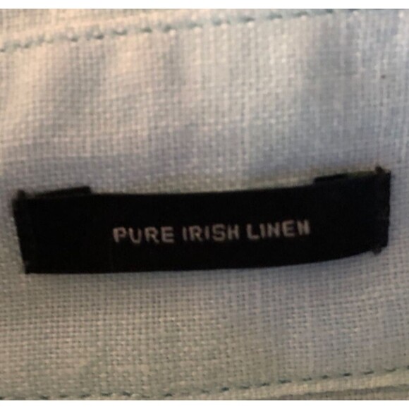 Talbots Irish Linen Button-Up Shirt Womens Sz 8 Pastel Blue Long Sleeve Classic - Picture 5 of 14